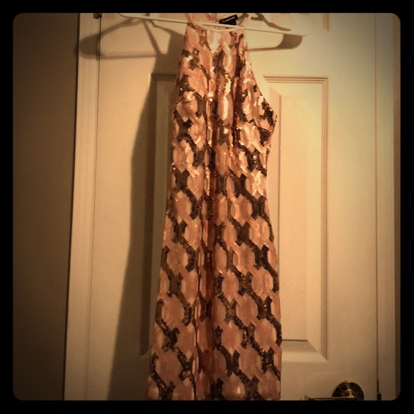 My Michelle pink sequin halter dress - Picture 1 of 4